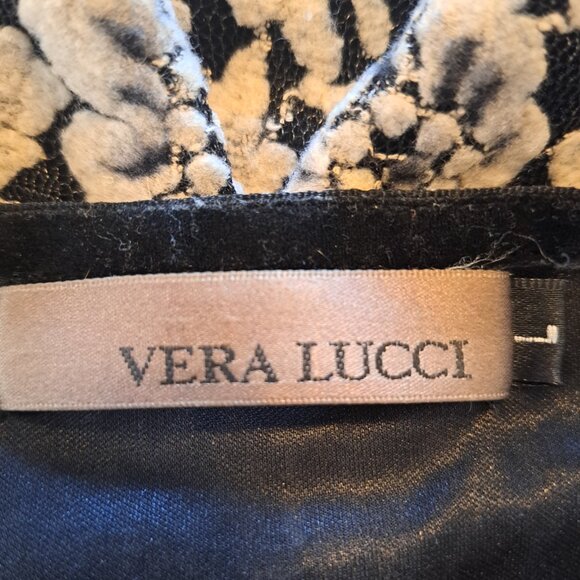 Vera Lucci Lace Overlay Lightweight Zip Up Jacket Size Large - Picture 5 of 6